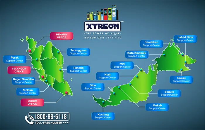 Xyreon locations across Malaysia